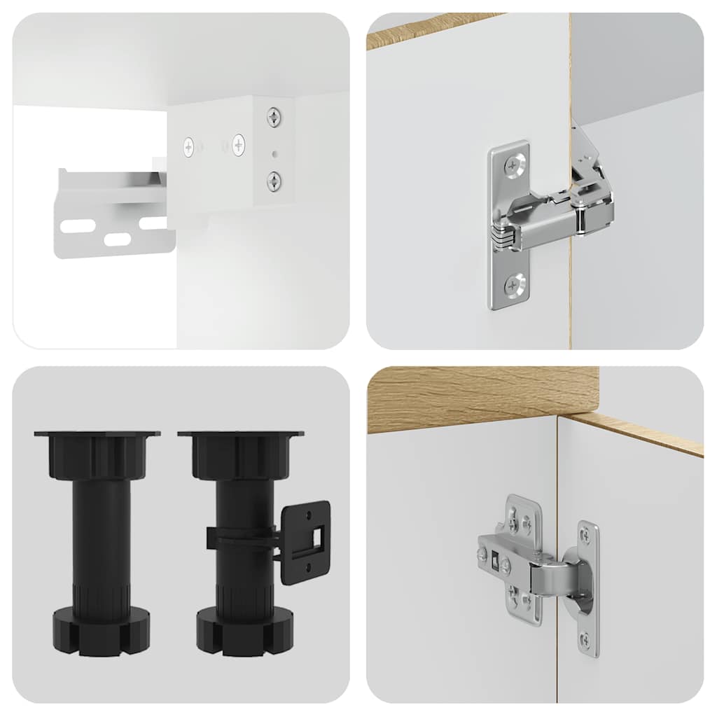 vidaXL 11-delige Keukenkastenset Porto bewerkt hout zwart - Aashly