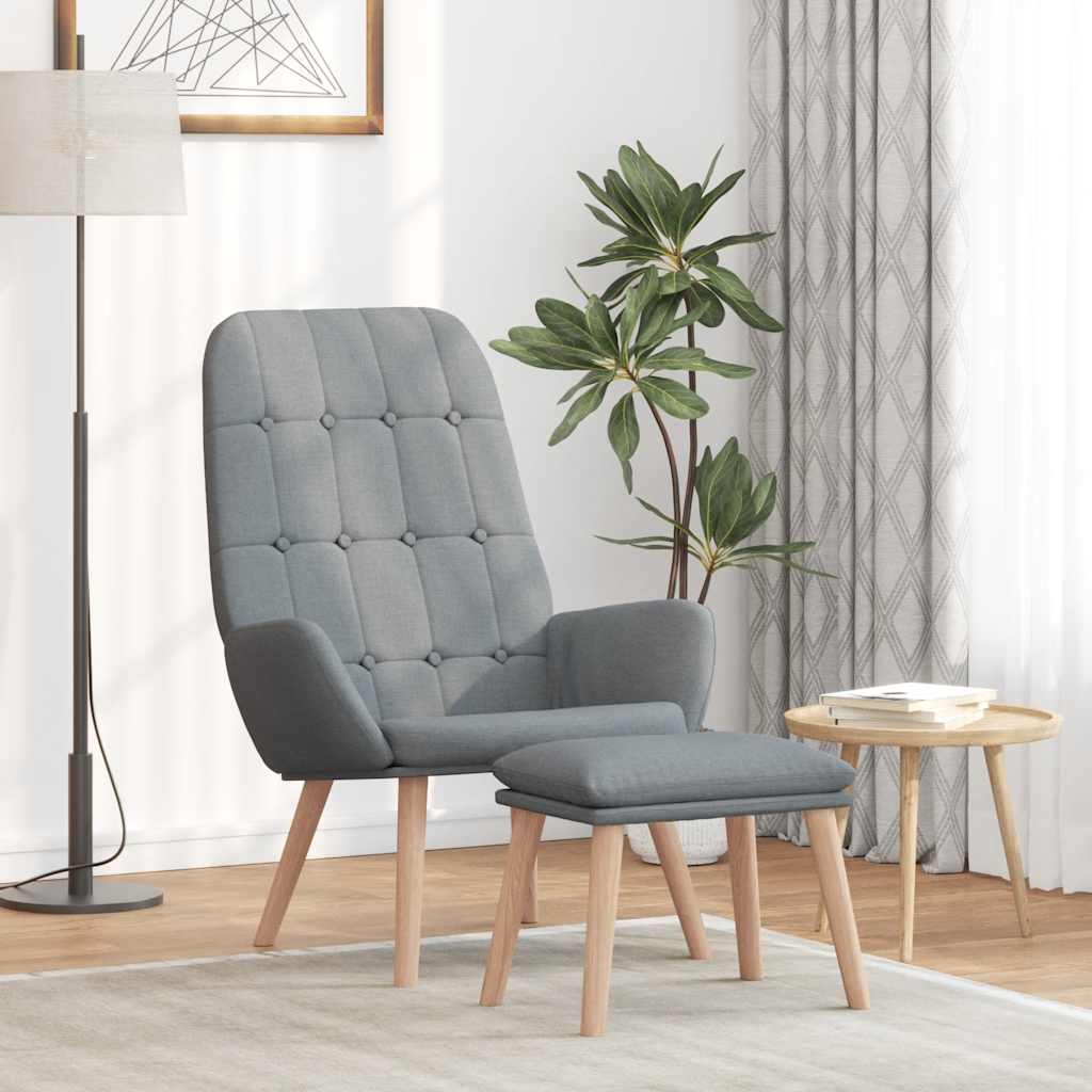vidaXL Relaxstoel stof lichtgeel - Aashly