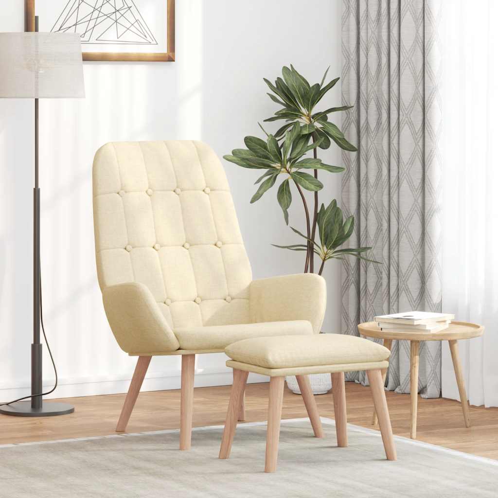 vidaXL Relaxstoel stof lichtgeel - Aashly