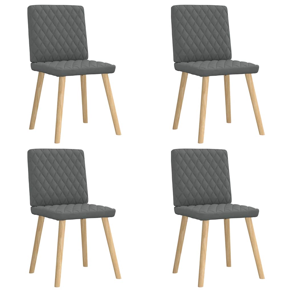 vidaXL Eetkamerstoelen 4 st stof donkergrijs - Aashly