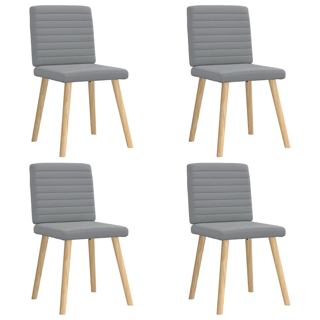 vidaXL Eetkamerstoelen 4 st stof lichtgrijs - Aashly