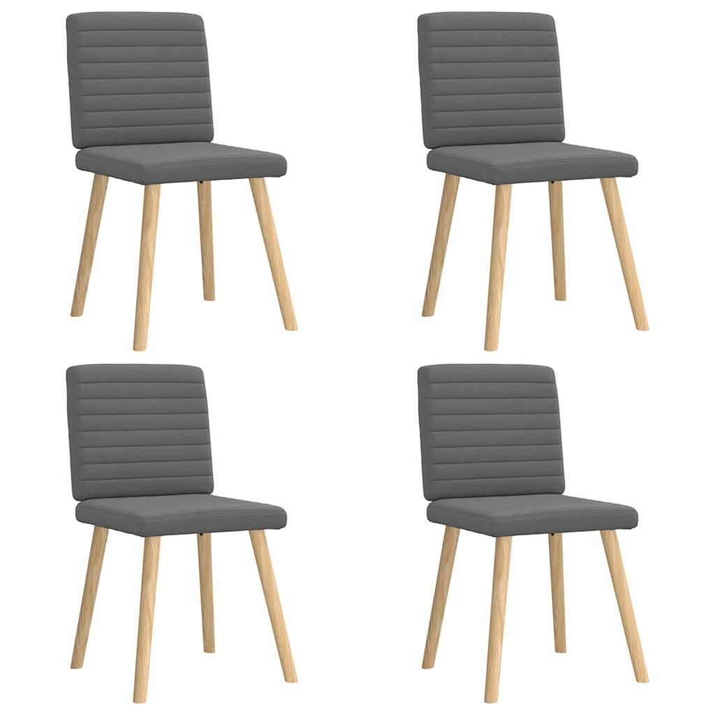 vidaXL Eetkamerstoelen 4 st stof lichtgrijs - Aashly