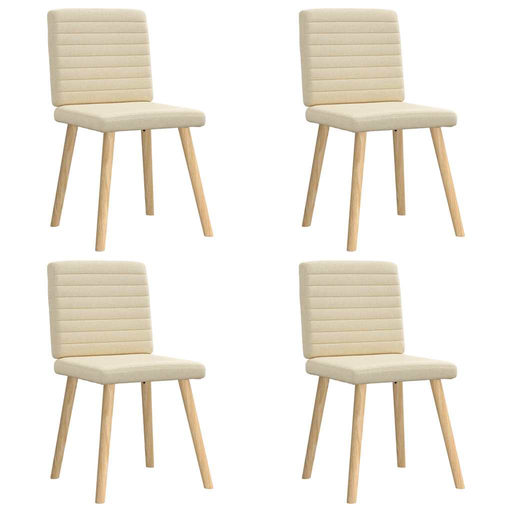 vidaXL Eetkamerstoelen 4 st stof lichtgrijs - Aashly