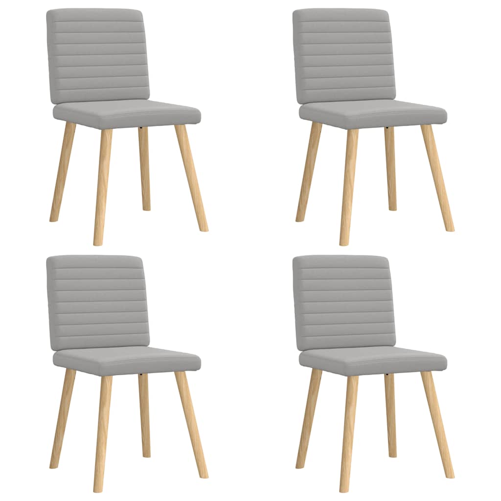 vidaXL Eetkamerstoelen 4 st stof lichtgrijs - Aashly