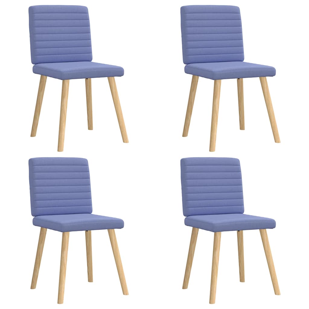 vidaXL Eetkamerstoelen 4 st stof lichtgrijs - Aashly