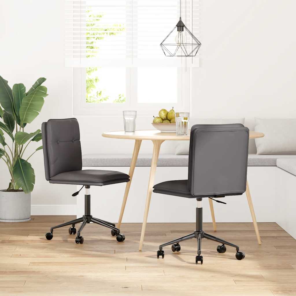 vidaXL Eetkamerstoelen 2 st kunstleer grijs - Aashly