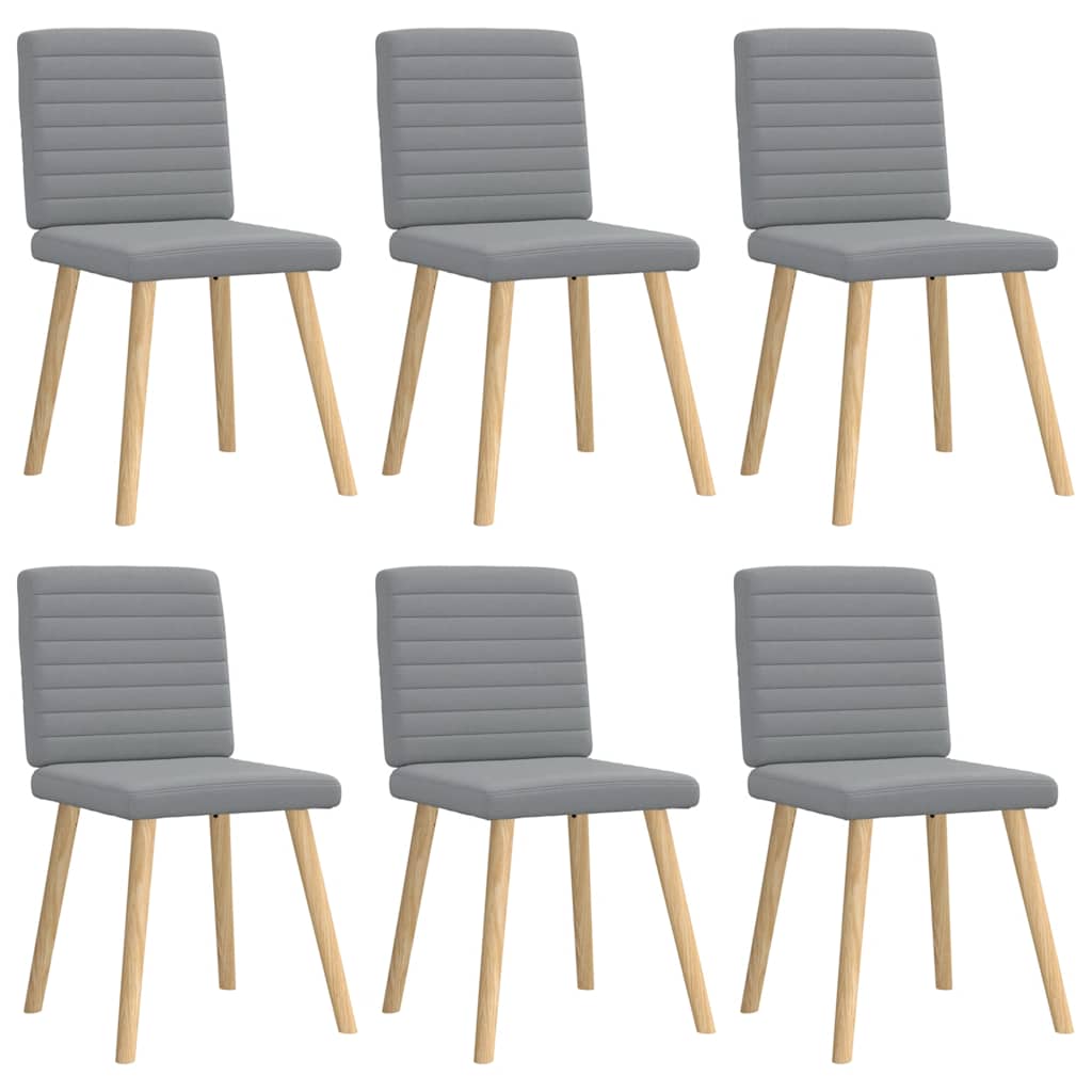 vidaXL Eetkamerstoelen 4 st stof lichtgrijs - Aashly