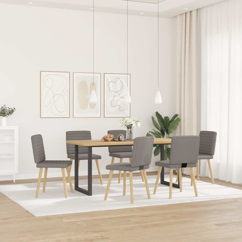 vidaXL Eetkamerstoelen 4 st stof lichtgrijs - Aashly