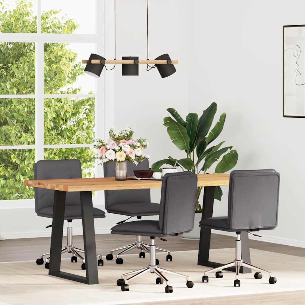 vidaXL Eetkamerstoelen 2 st kunstleer grijs - Aashly
