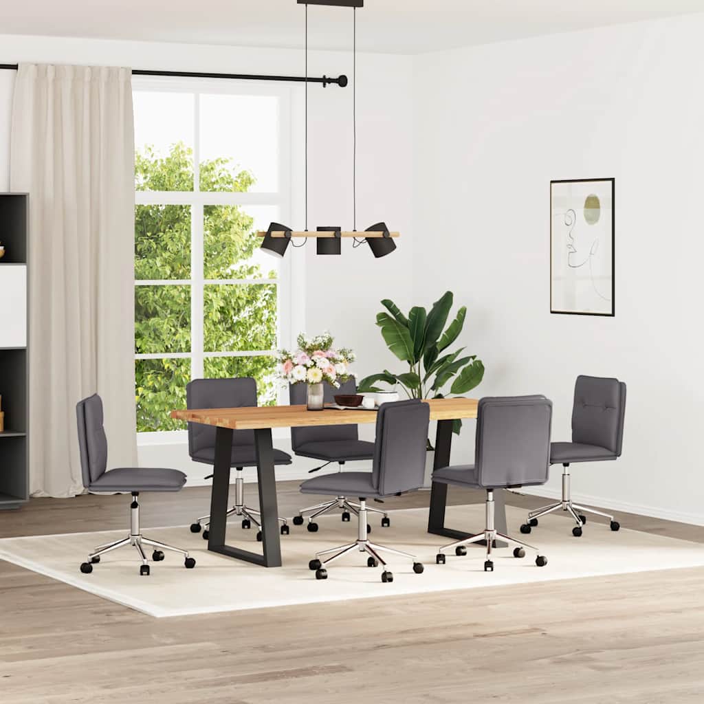vidaXL Eetkamerstoelen 2 st kunstleer grijs - Aashly
