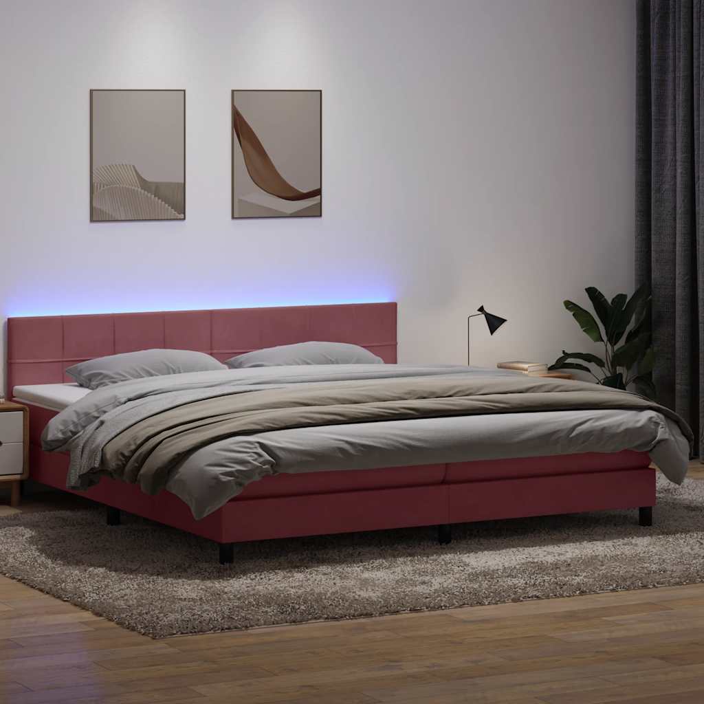 vidaXL Boxspring met matras en LED fluweel zwart 120x200 cm