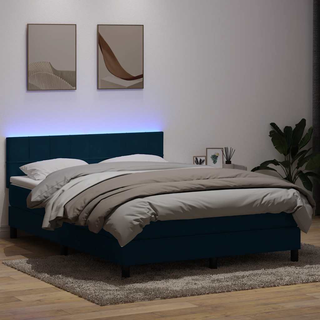 vidaXL Boxspring met matras en LED fluweel zwart 120x200 cm