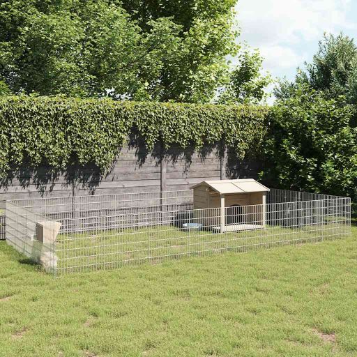 vidaXL Dierenverblijf 6 panelen 54x60 cm gegalvaniseerd ijzer - Aashly