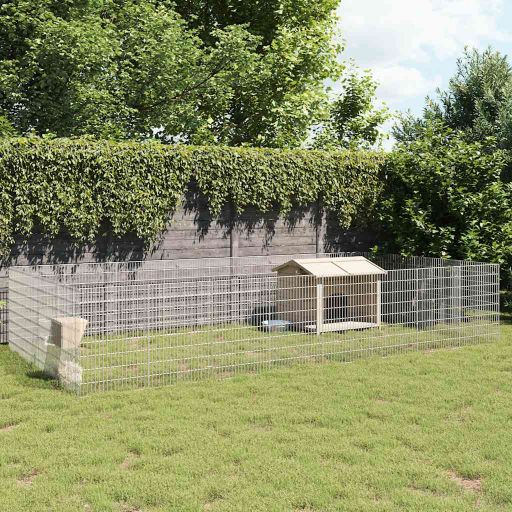 vidaXL Dierenverblijf 6 panelen 54x60 cm gegalvaniseerd ijzer - Aashly