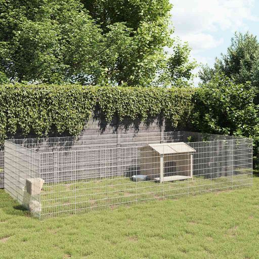 vidaXL Dierenverblijf 6 panelen 54x60 cm gegalvaniseerd ijzer - Aashly