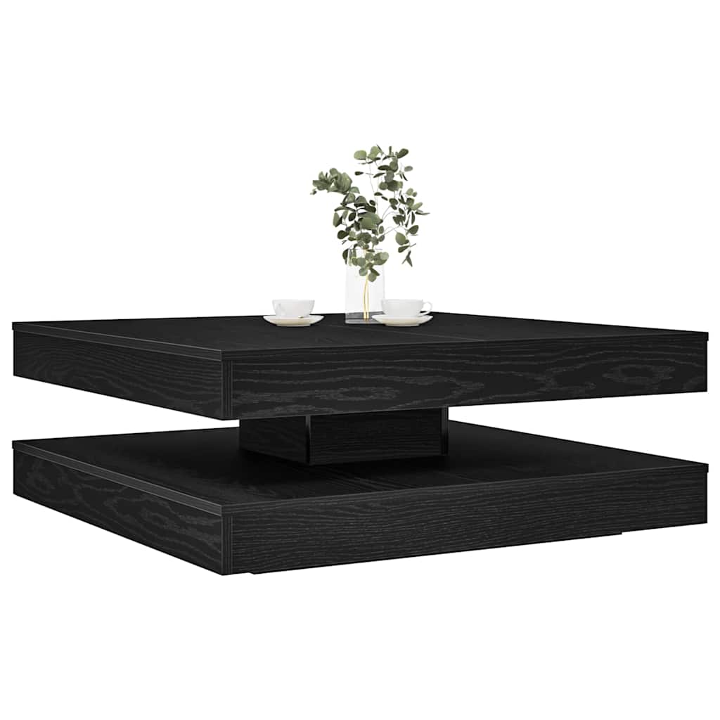 vidaXL Salontafel 360 graden draaibaar 70x70x34,5 cm zwart - Aashly