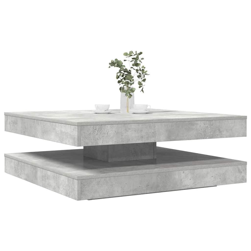vidaXL Salontafel 360 graden draaibaar 70x70x34,5 cm zwart - Aashly