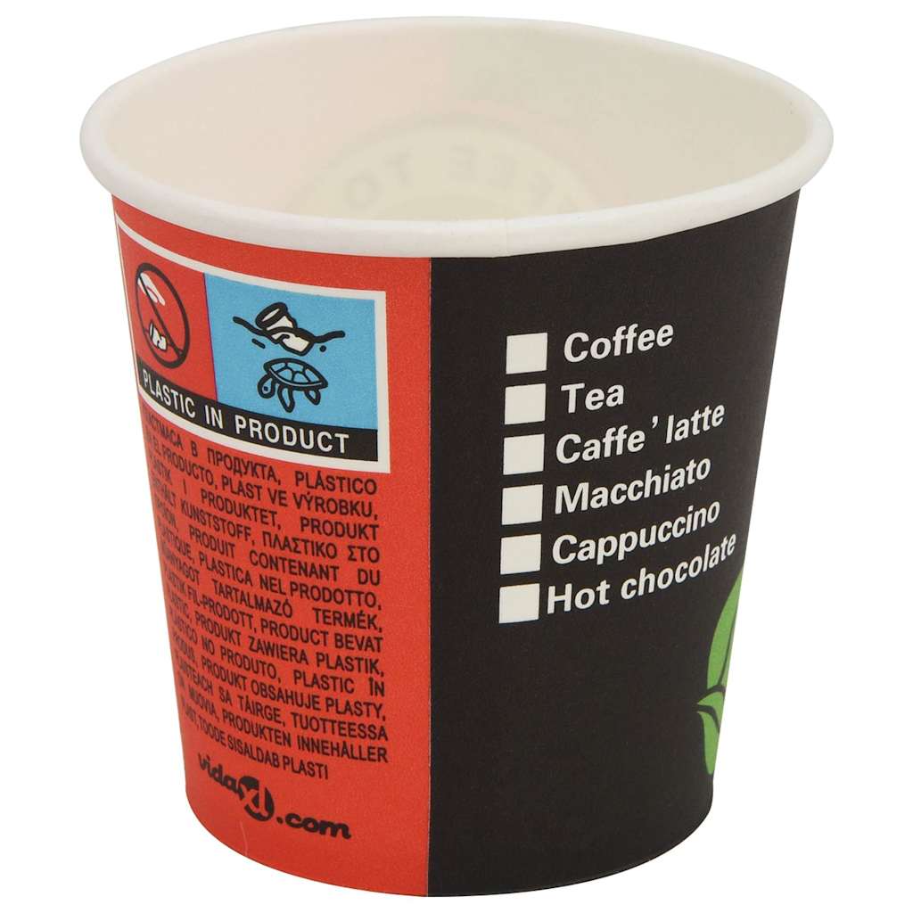 vidaXL Papieren koffiekopjes met deksel 1000 st 4oz 120 ml