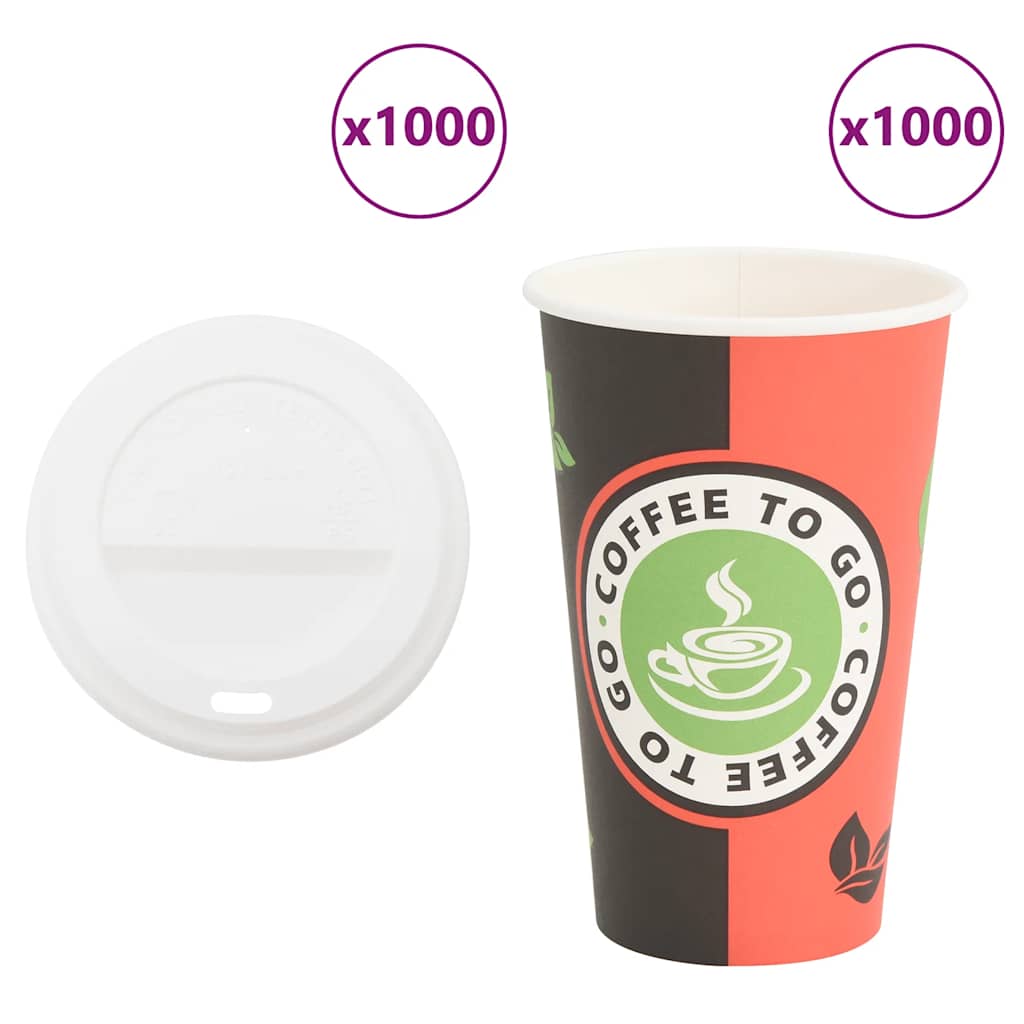 vidaXL Papieren koffiekopjes met deksel 1000 st 4oz 120 ml