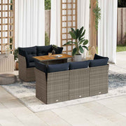 vidaXL 6-Piece Lounge Set with Cushions Poly Rattan Grey