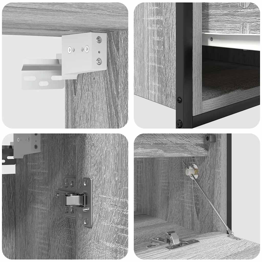vidaXL 2-delige Badkamermeubelset bewerkt hout bruin eikenkleur - Aashly