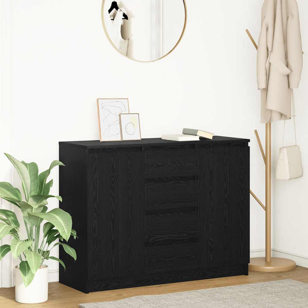 vidaXL Dressoir met lades 100,5x35x76 cm spaanplaat bruin eikenkleurig - Aashly