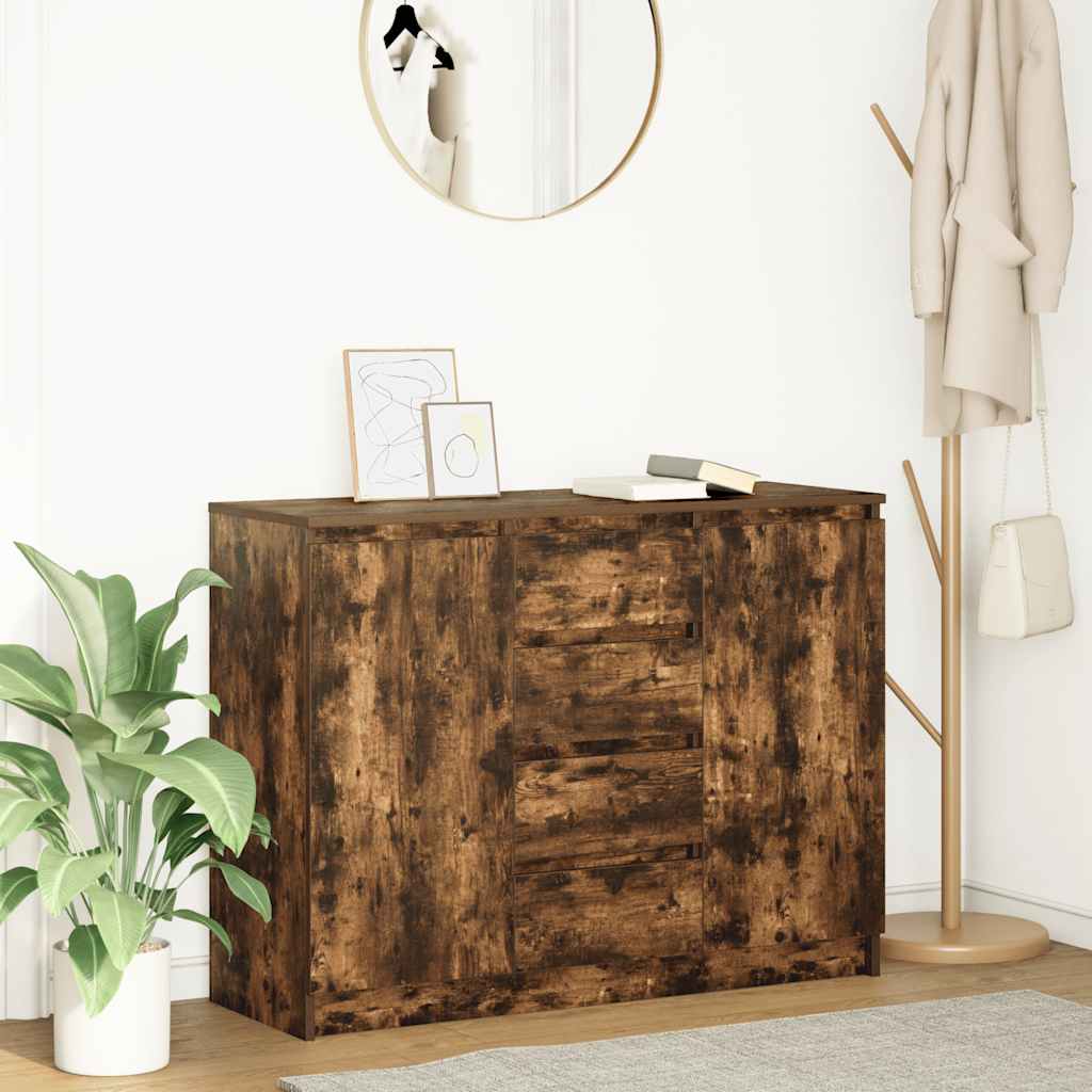 vidaXL Dressoir met lades 100,5x35x76 cm spaanplaat bruin eikenkleurig - Aashly