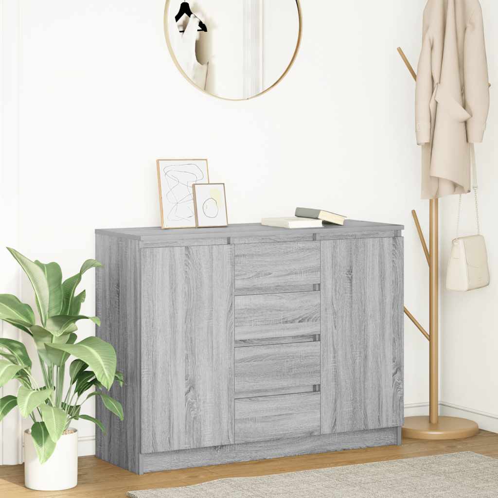 vidaXL Dressoir met lades 100,5x35x76 cm spaanplaat bruin eikenkleurig - Aashly