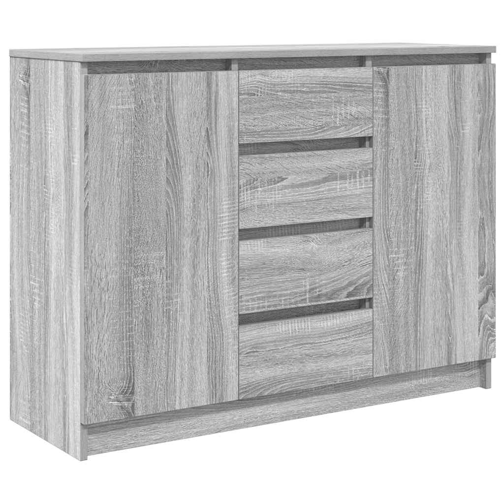 vidaXL Dressoir met lades 100,5x35x76 cm spaanplaat bruin eikenkleurig - Aashly