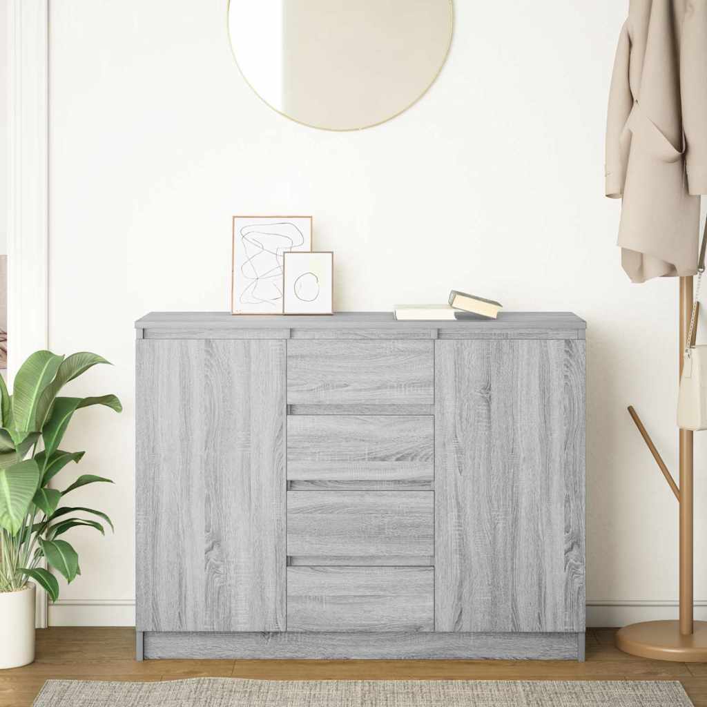 vidaXL Dressoir met lades 100,5x35x76 cm spaanplaat bruin eikenkleurig - Aashly