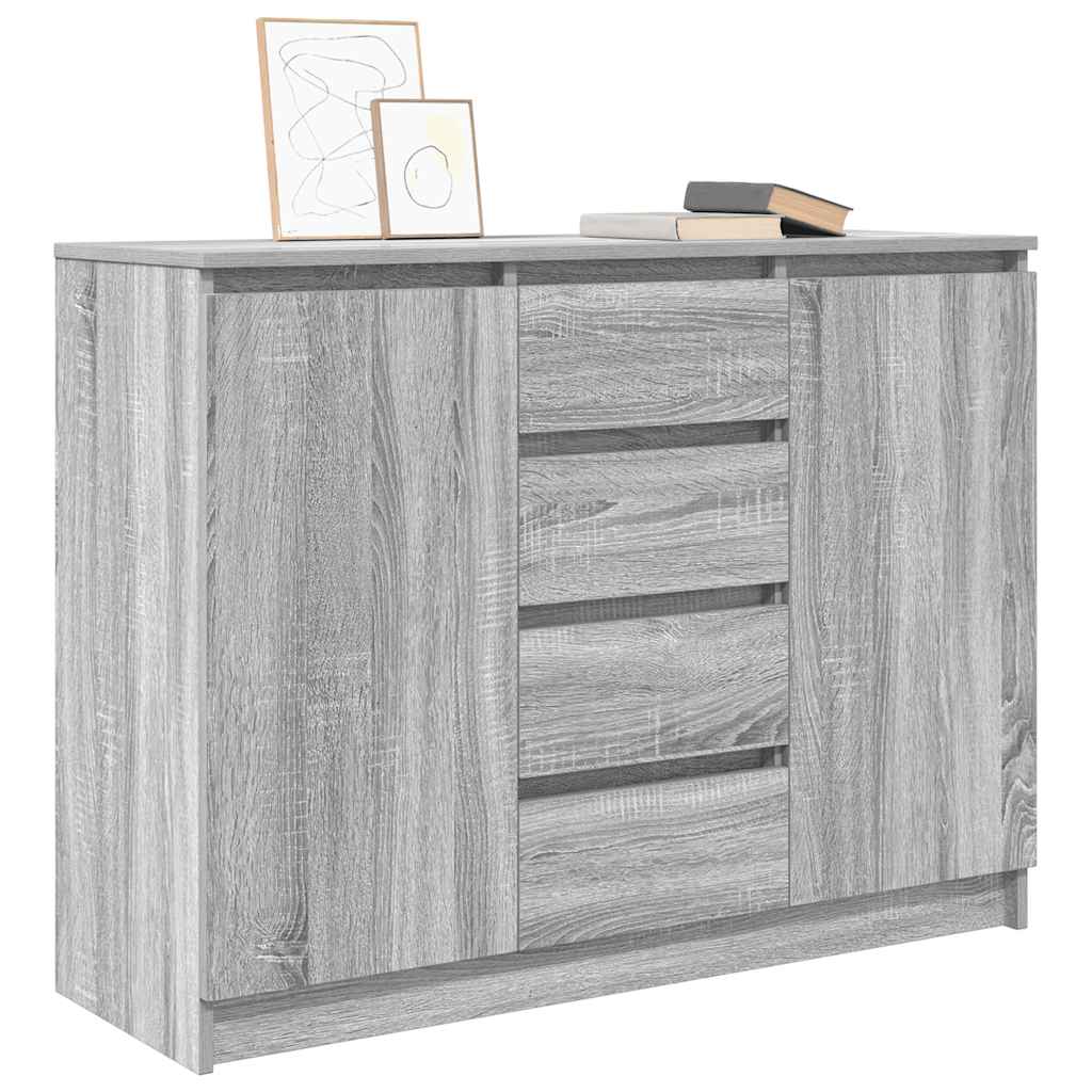 vidaXL Dressoir met lades 100,5x35x76 cm spaanplaat bruin eikenkleurig - Aashly