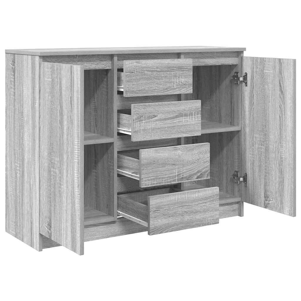 vidaXL Dressoir met lades 100,5x35x76 cm spaanplaat bruin eikenkleurig - Aashly
