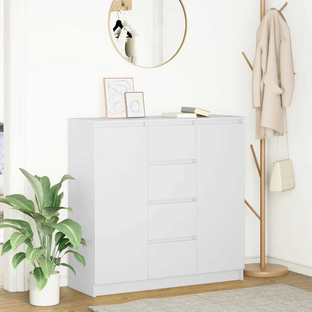vidaXL Dressoir met lades 100,5x35x98,5 cm spaanplaat bruin eiken - Aashly