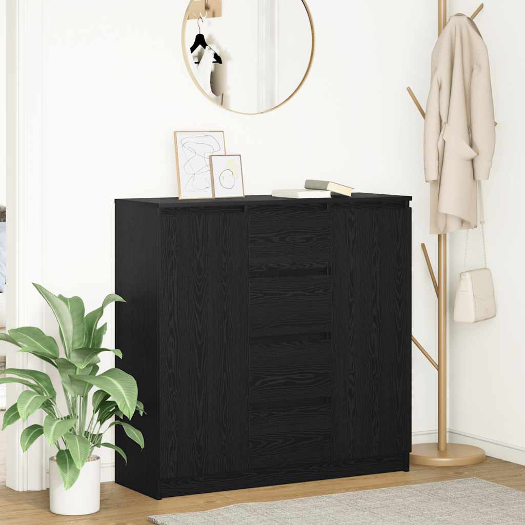 vidaXL Dressoir met lades 100,5x35x98,5 cm spaanplaat bruin eiken - Aashly