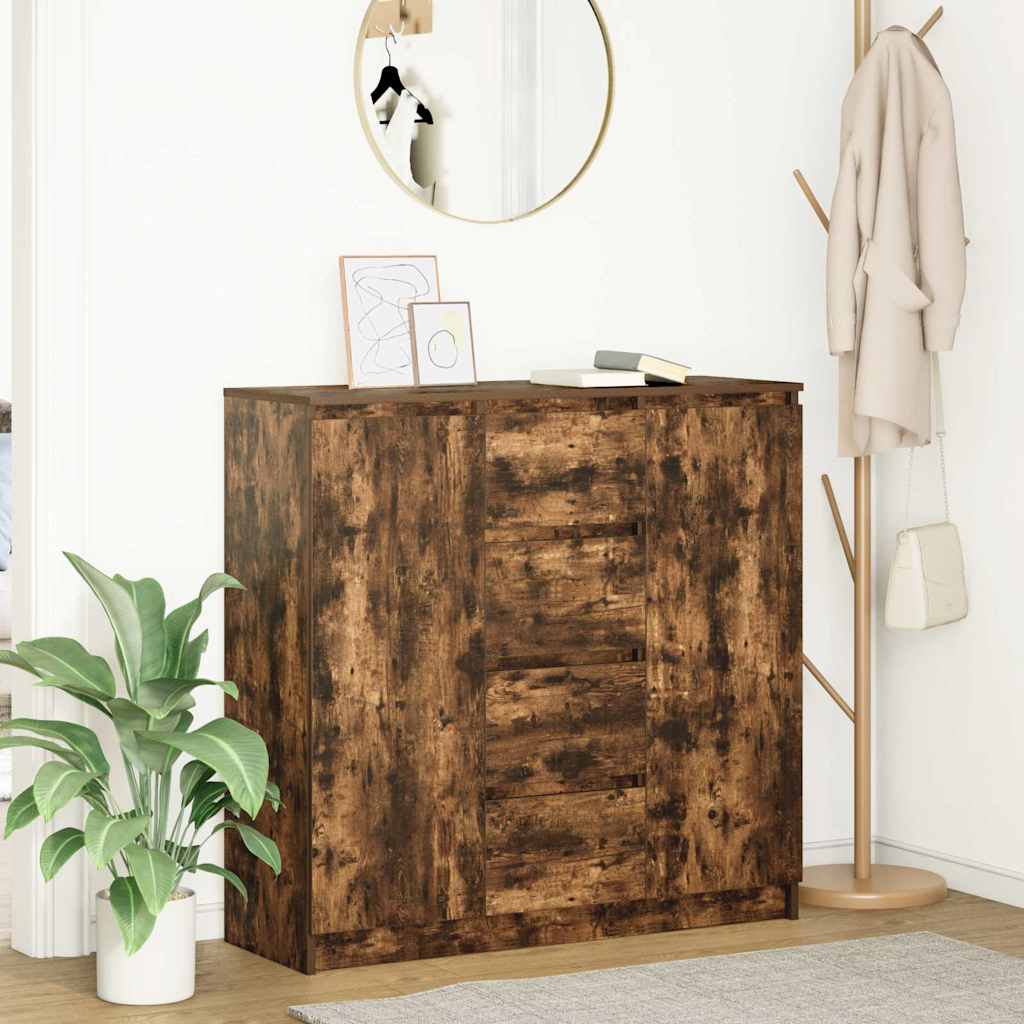 vidaXL Dressoir met lades 100,5x35x98,5 cm spaanplaat bruin eiken - Aashly