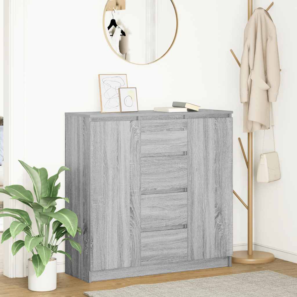 vidaXL Dressoir met lades 100,5x35x98,5 cm spaanplaat bruin eiken - Aashly