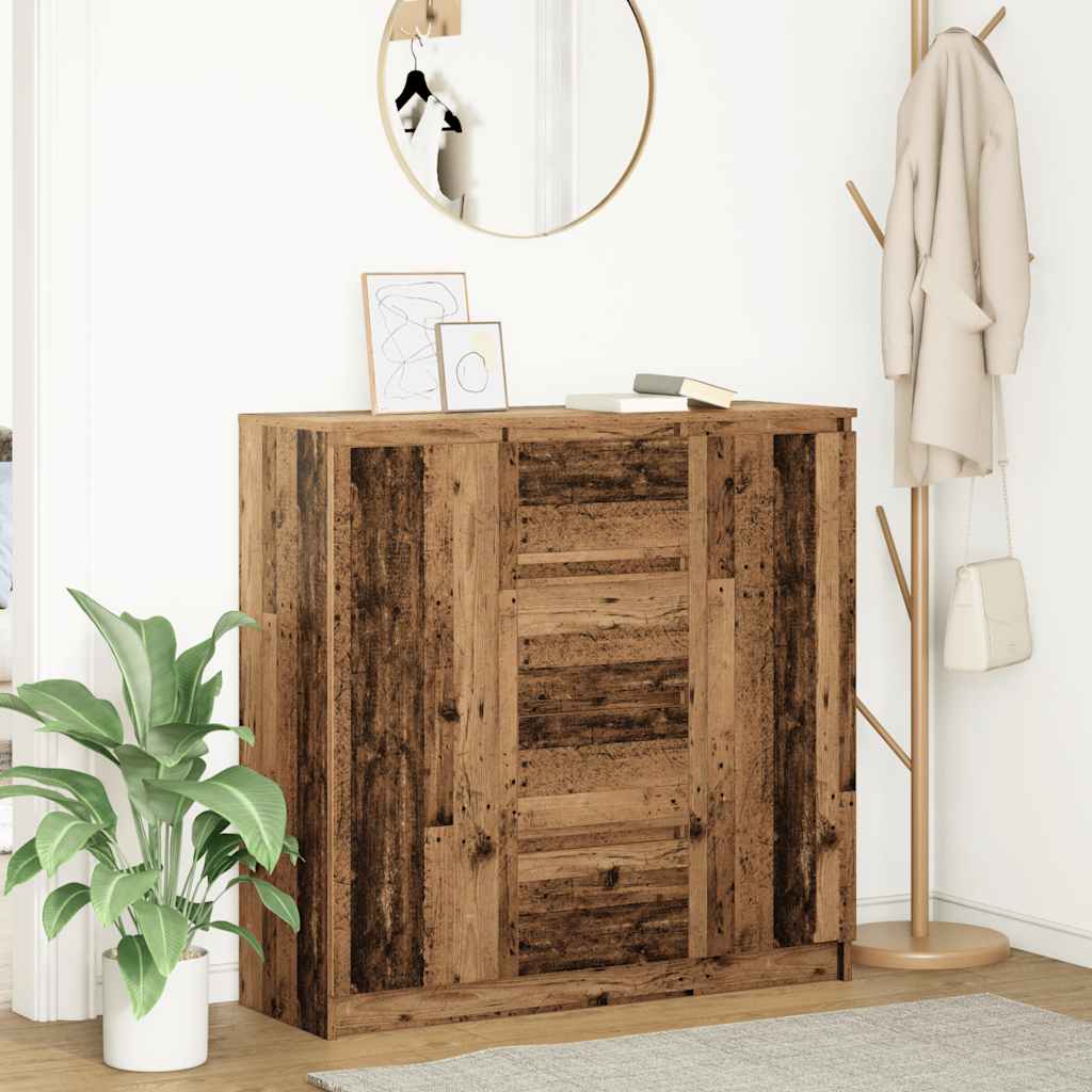 vidaXL Dressoir met lades 100,5x35x98,5 cm spaanplaat bruin eiken - Aashly