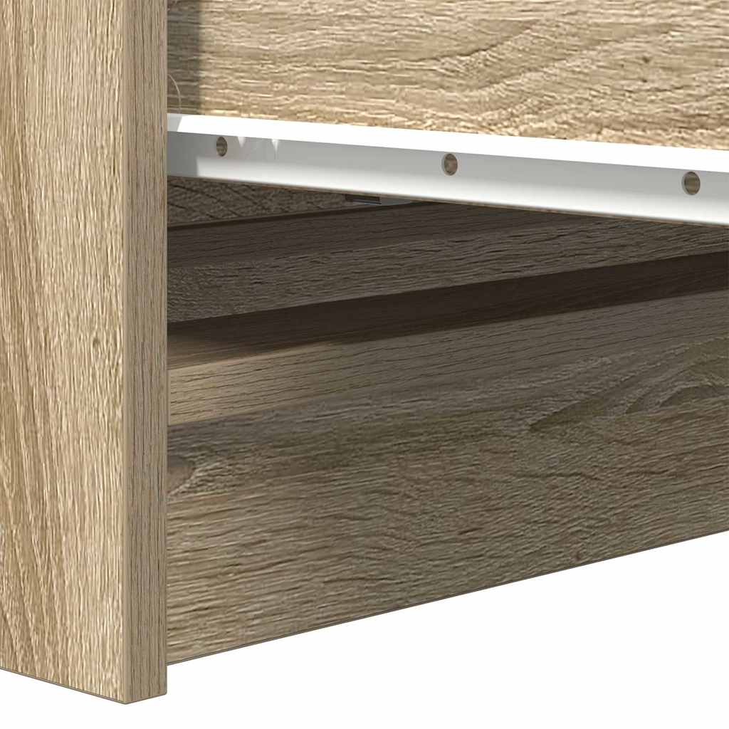 vidaXL Dressoir 80x35x99 cm spaanplaat gerookt eikenkleurig - Aashly