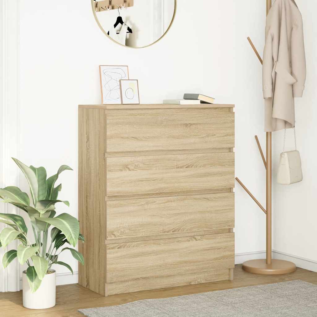 vidaXL Dressoir 80x35x99 cm spaanplaat gerookt eikenkleurig - Aashly