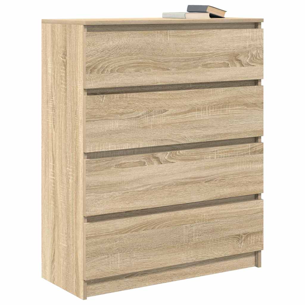 vidaXL Dressoir 80x35x99 cm spaanplaat gerookt eikenkleurig - Aashly