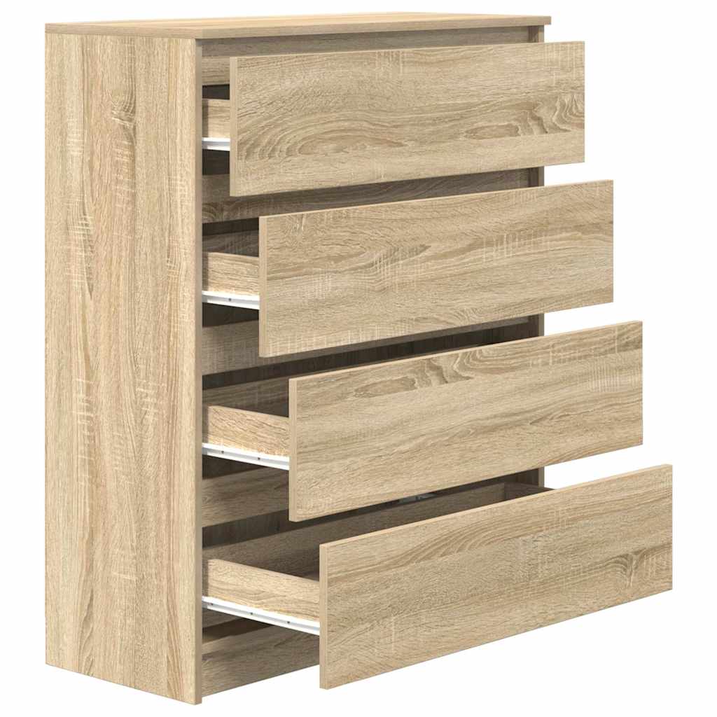 vidaXL Dressoir 80x35x99 cm spaanplaat gerookt eikenkleurig - Aashly