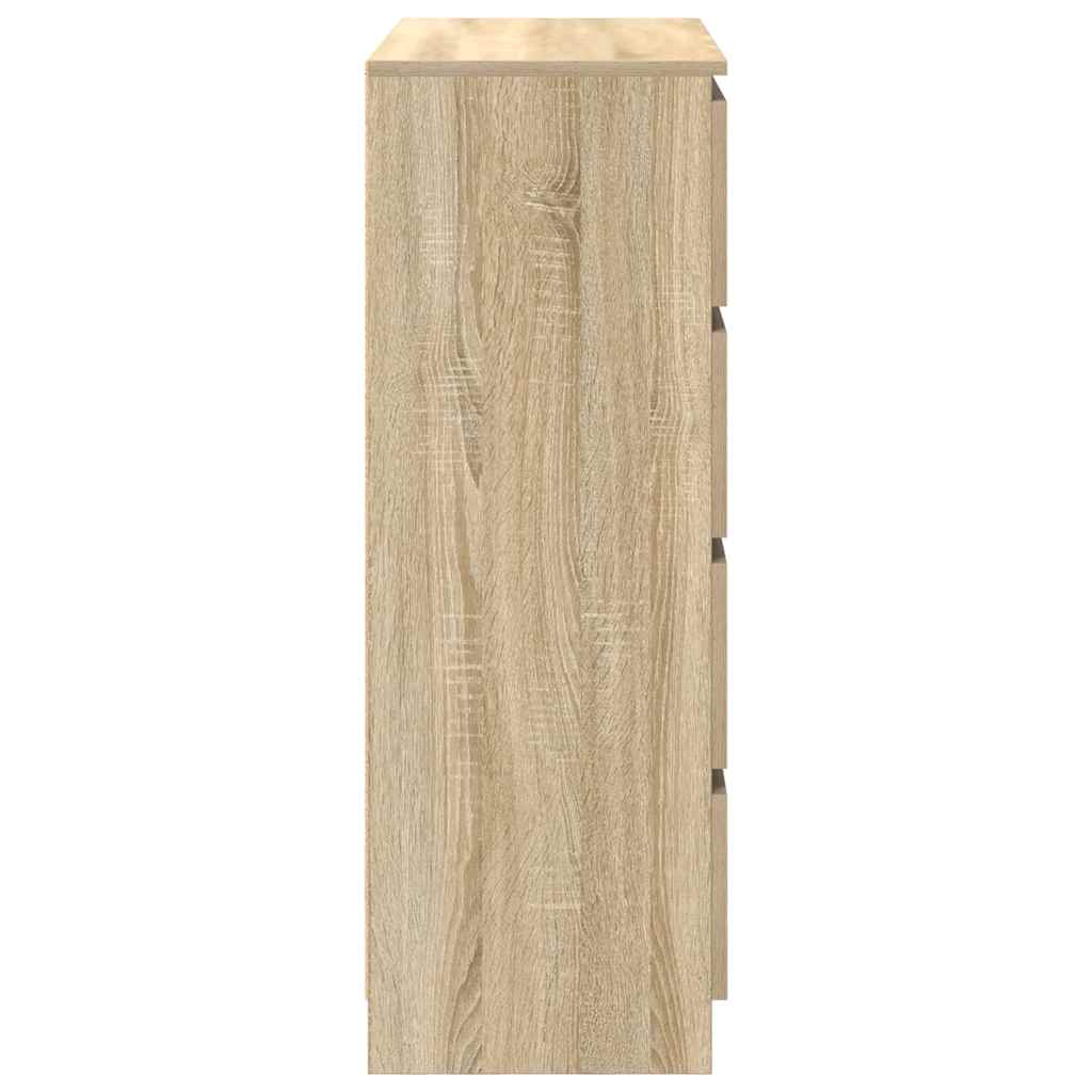 vidaXL Dressoir 80x35x99 cm spaanplaat gerookt eikenkleurig - Aashly