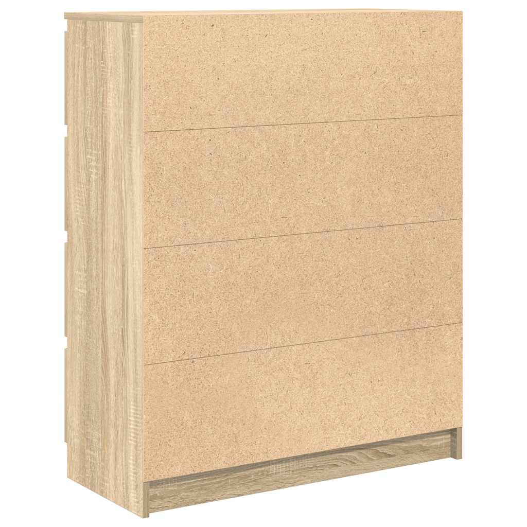 vidaXL Dressoir 80x35x99 cm spaanplaat gerookt eikenkleurig - Aashly