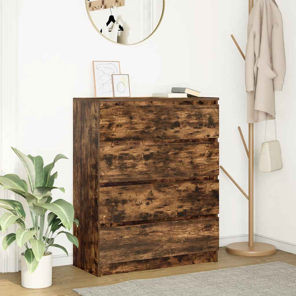 vidaXL Dressoir 80x35x99 cm spaanplaat gerookt eikenkleurig - Aashly