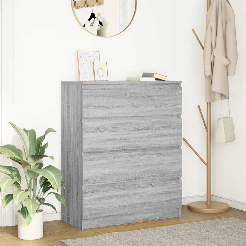 vidaXL Dressoir 80x35x99 cm spaanplaat gerookt eikenkleurig - Aashly