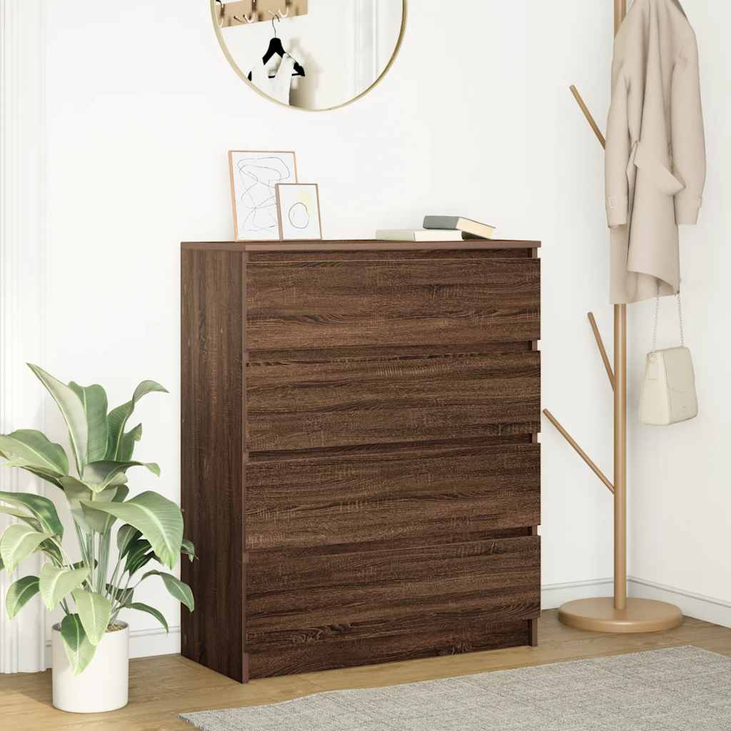 vidaXL Dressoir 80x35x99 cm spaanplaat gerookt eikenkleurig - Aashly