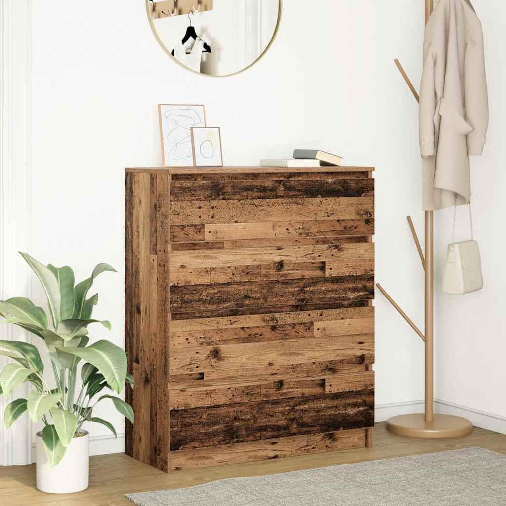 vidaXL Dressoir 80x35x99 cm spaanplaat gerookt eikenkleurig - Aashly