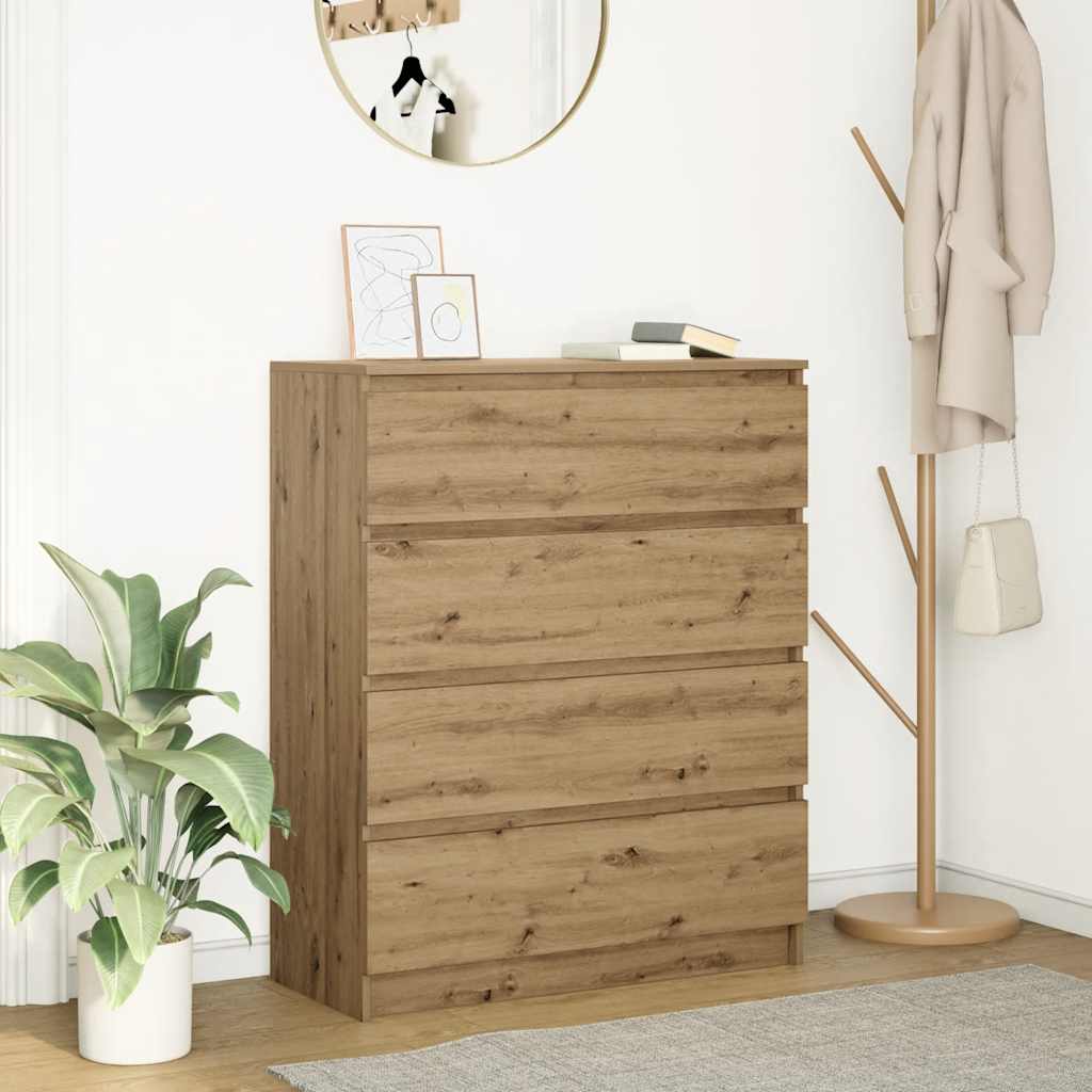 vidaXL Dressoir 80x35x99 cm spaanplaat gerookt eikenkleurig - Aashly
