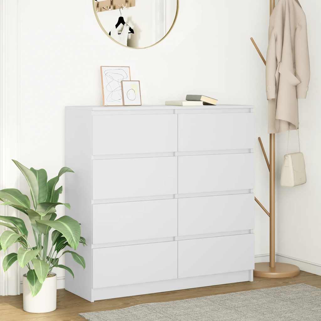 vidaXL Dressoir 100x35x99 cm spaanplaat zwart eikenkleurig - Aashly