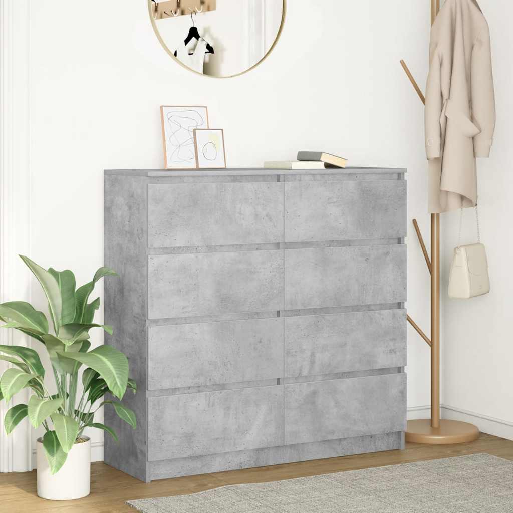 vidaXL Dressoir 100x35x99 cm spaanplaat zwart eikenkleurig - Aashly